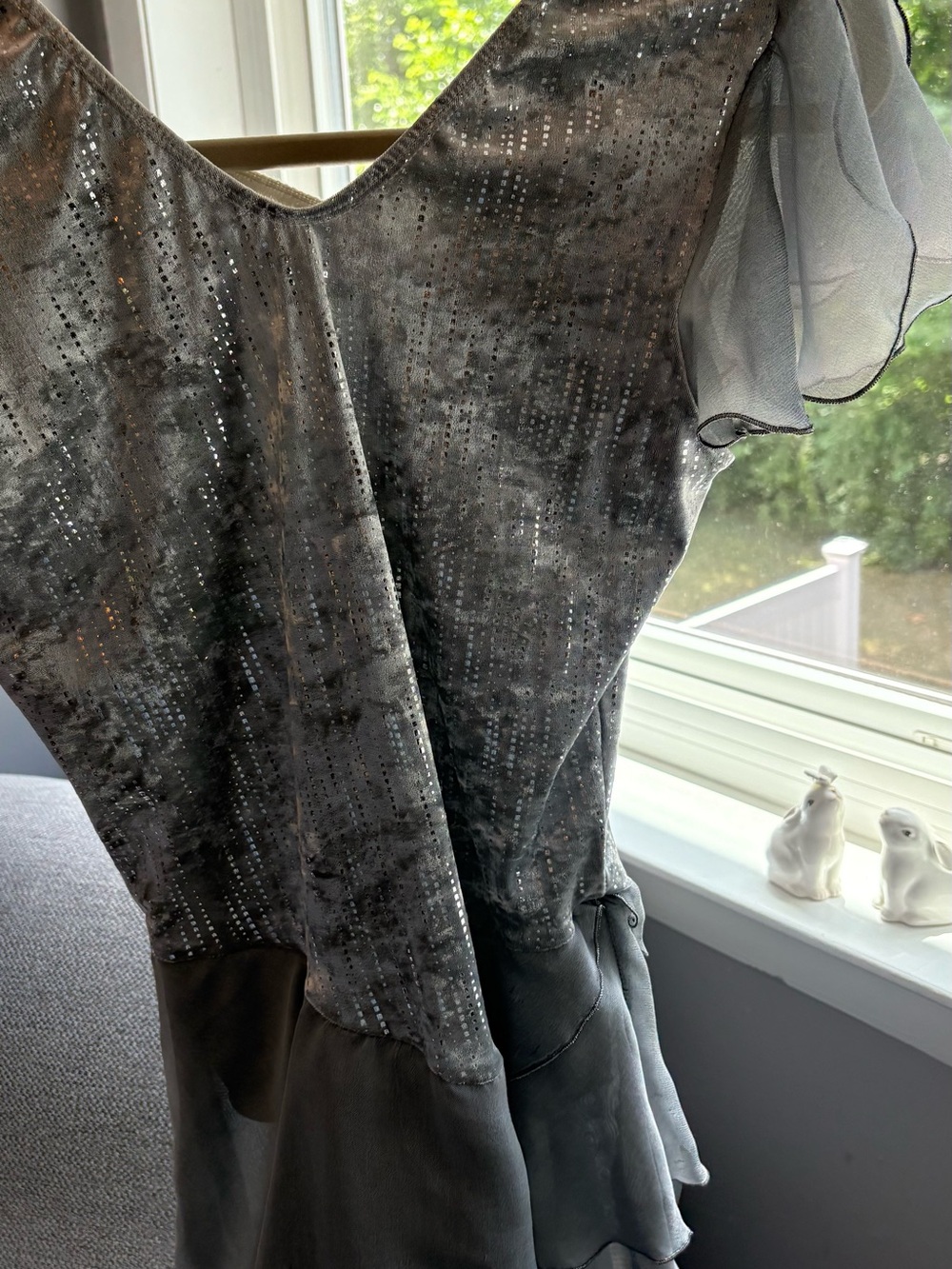 Ladies Silver Figure Skating Dress for Competition - Picture 5 of 10